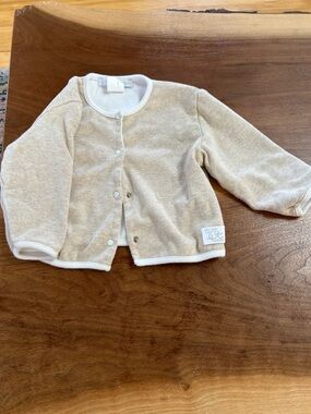 Babys Soft Cream Snap-Front Cardigan
